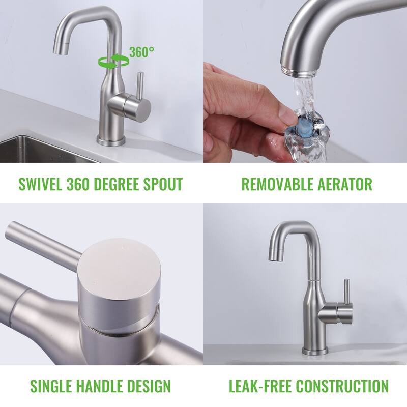 WOWOW Single Handle Bar Faucet With Swivel Spout