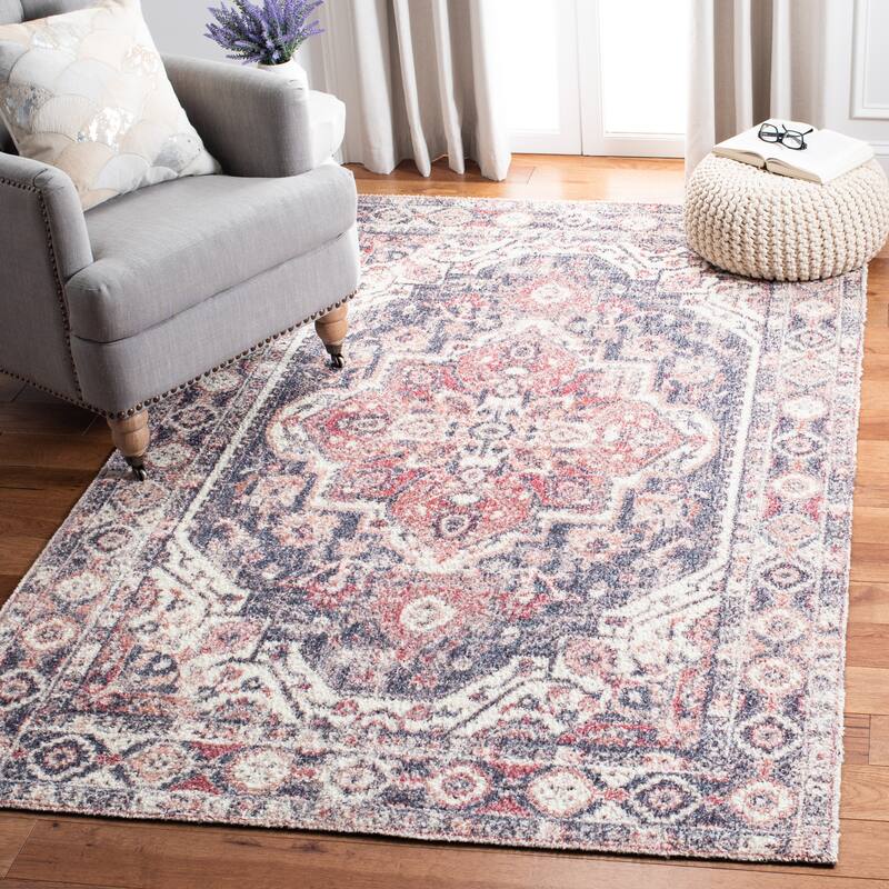 SAFAVIEH Handmade Classic Vintage Shere Transitional Polyester Rug - 8' x 10' - Red/Blue