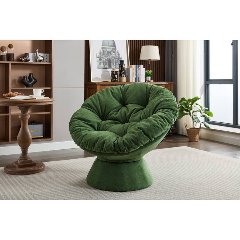 Oversized Swivel Accent Chair, 360-Degree Swivel Barrel Chair, Papasan Chair for Living Room and Bedroom Comfort