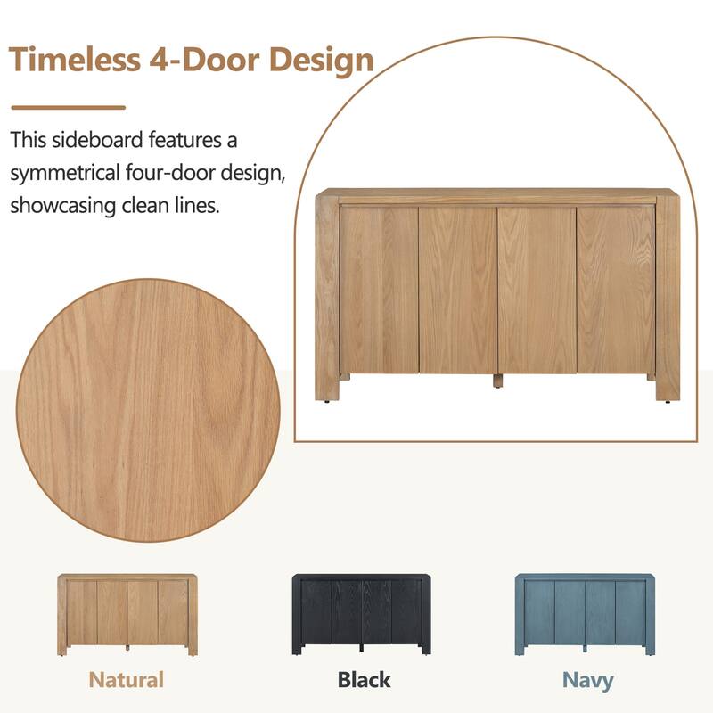 Retro 4 Door Dining Cabinet with Aged Finish
