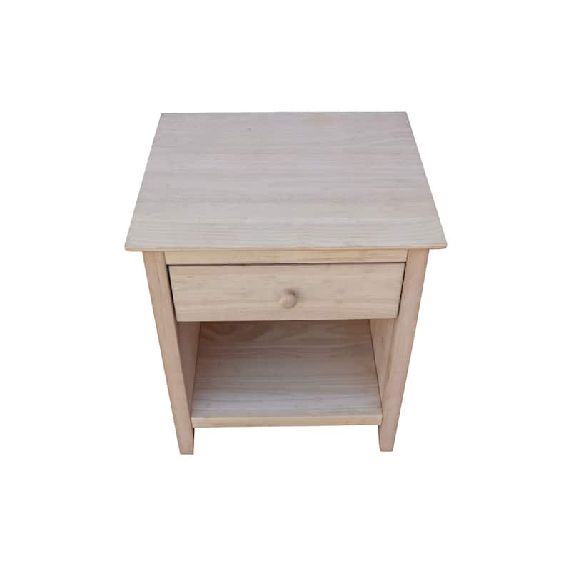 International Concepts Solid Wood Nightstand with One Drawer