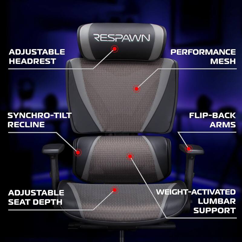 RESPAWN SPECTER Ergonomic Mesh Office Chair, High Back Home PC Computer Desk Gaming Chair