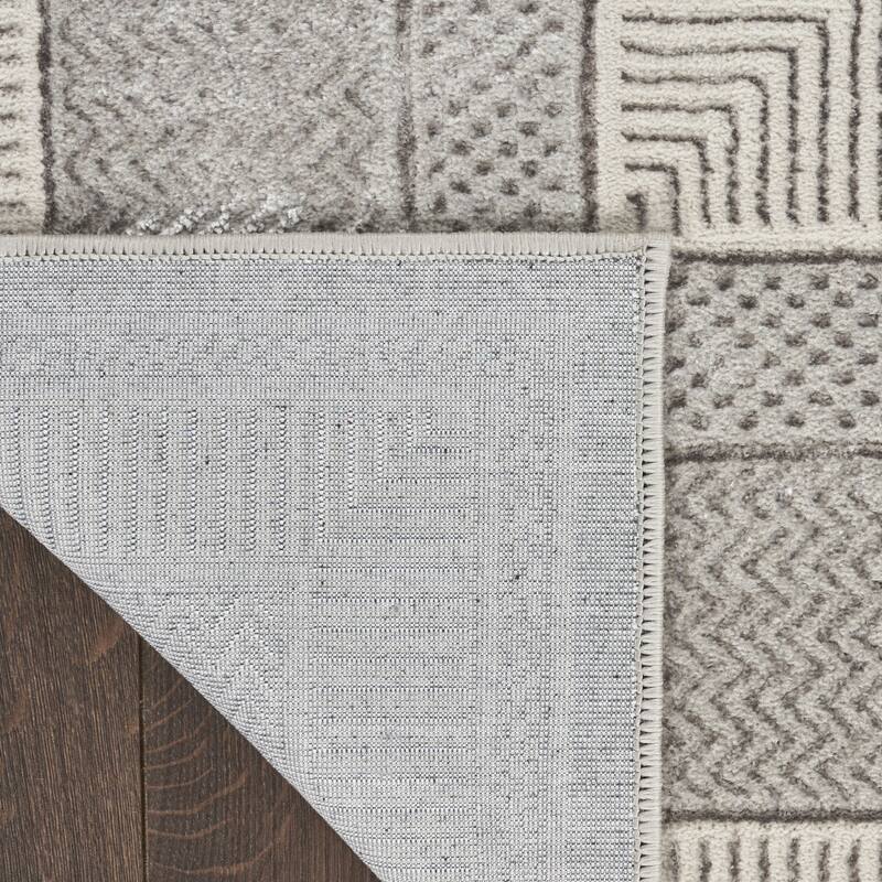 Power Loomed Geometric Modern Non Skid Stain Resistant Area Rug - 144' X '108' X '0.39