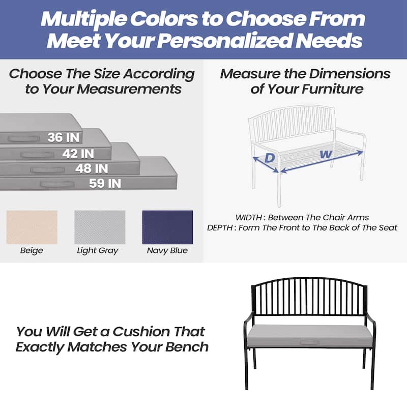 Outdoor Settee Bench Seat Cushion Patio Swing Cushion Loveseat Cushion
