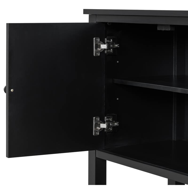Elegant Entryway Table With Polygonal Door Design,Suitable For Study,Entryway, Hallway, Living Room, Foyer