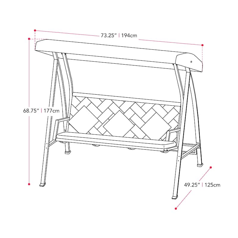 CorLiving 3-Seat Patio Swing with Canopy