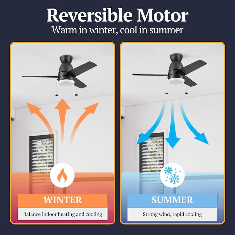 44" Prominence Home Fawn Contemporary Ceiling Fan with LED Light, Dual Finish Blades - 44 Inches