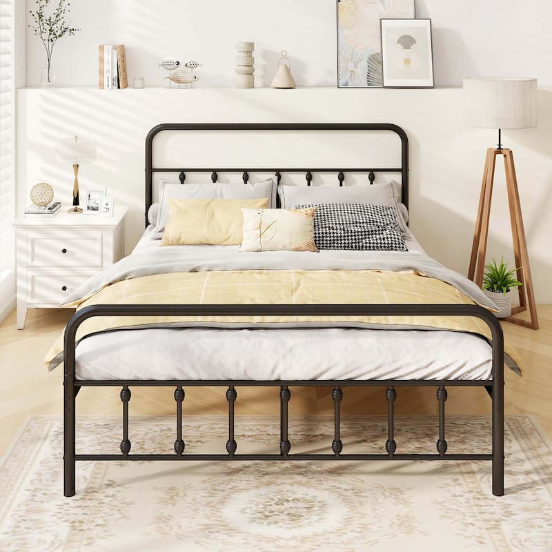 Costway Full/Queen/King Size Bed Frame with Headboard Under Bed