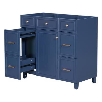 Freestanding Bathroom Cabinet with (Sink not included), Soft-Close Doors, Brushed Copper Handle, and Storage Drawers