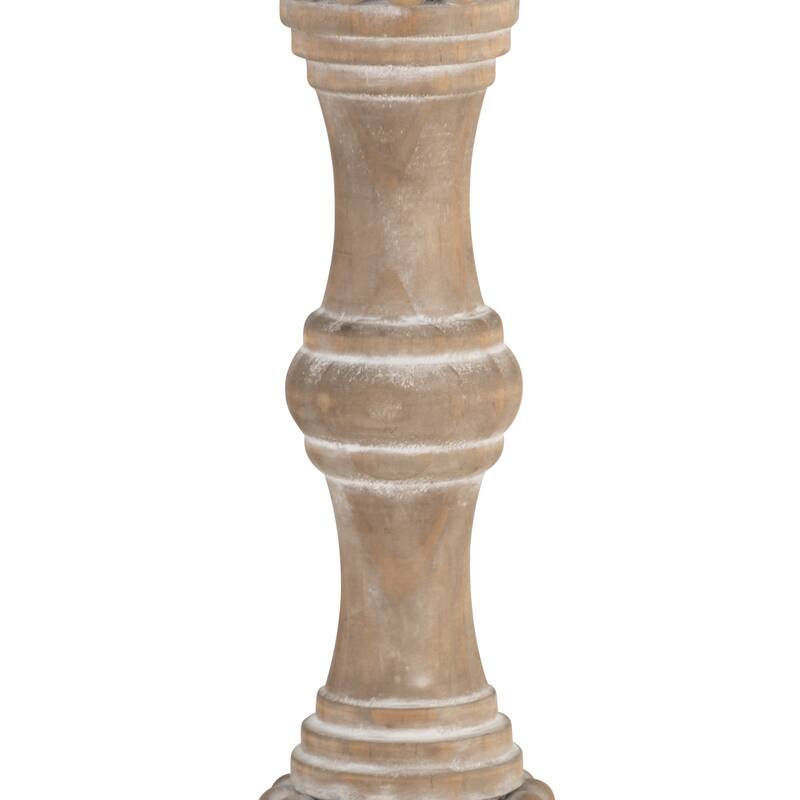 Sagebrook Home Artisanal Wood Pillar Candle Holders