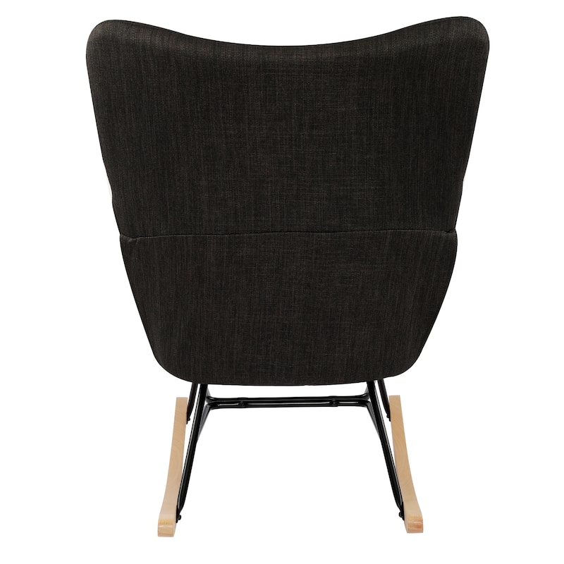 Patchwork Rocking Chair Upholstered Recliner Comfy Accent Chair
