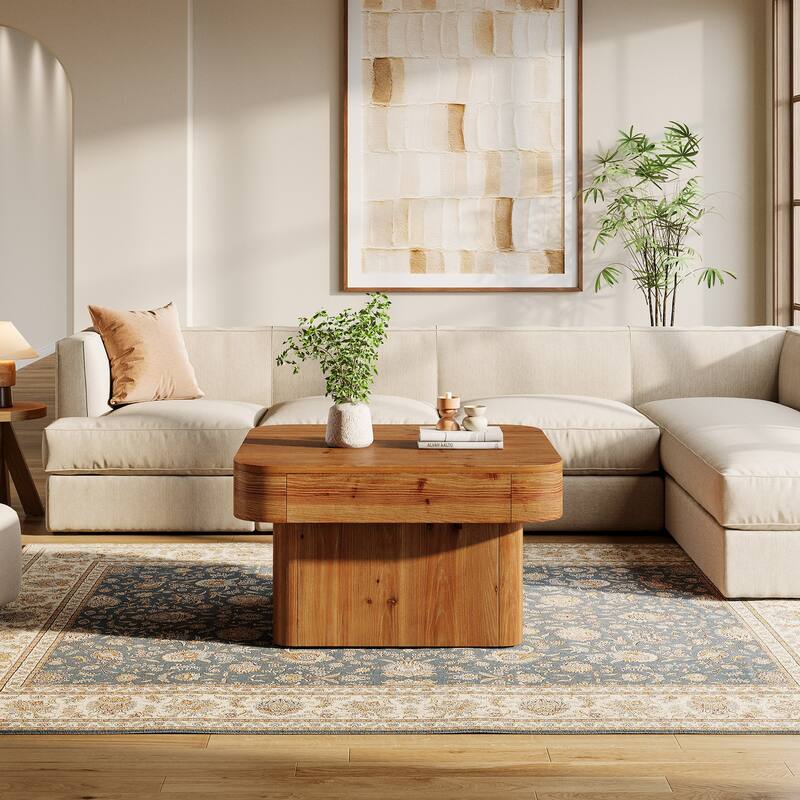 31.5'' Farmhouse Square Coffee Table for Small Spaces