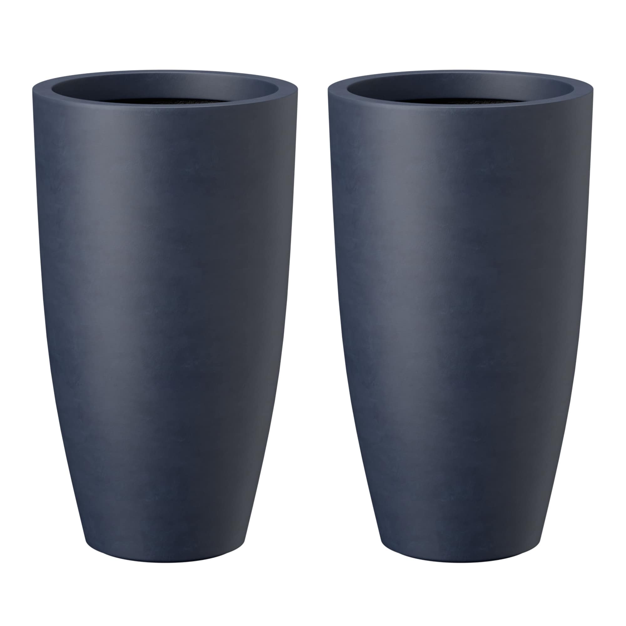 2-Piece 23.5"H Tall Concrete Round Planter Set