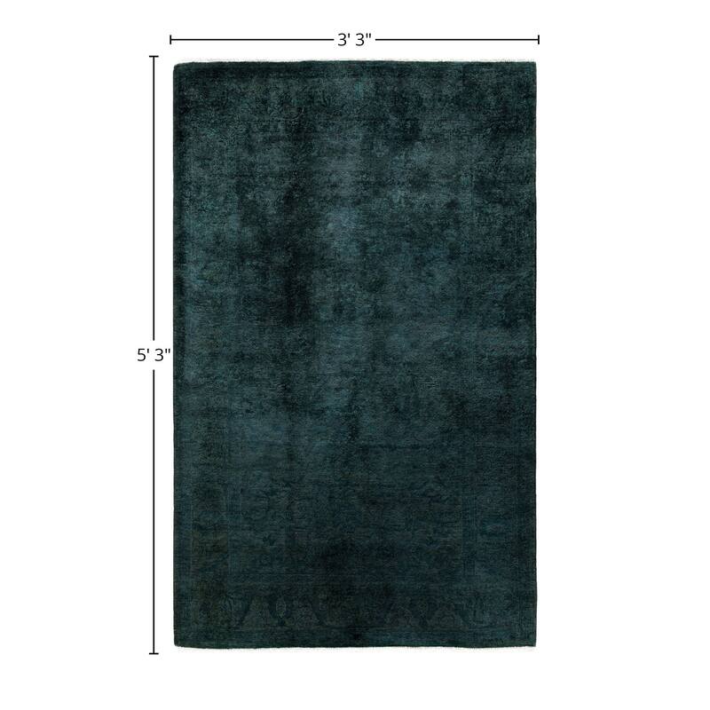 Overdyed One-of-a-Kind Hand-Knotted Area Rug - Black - 3' 3" x 5' 3"