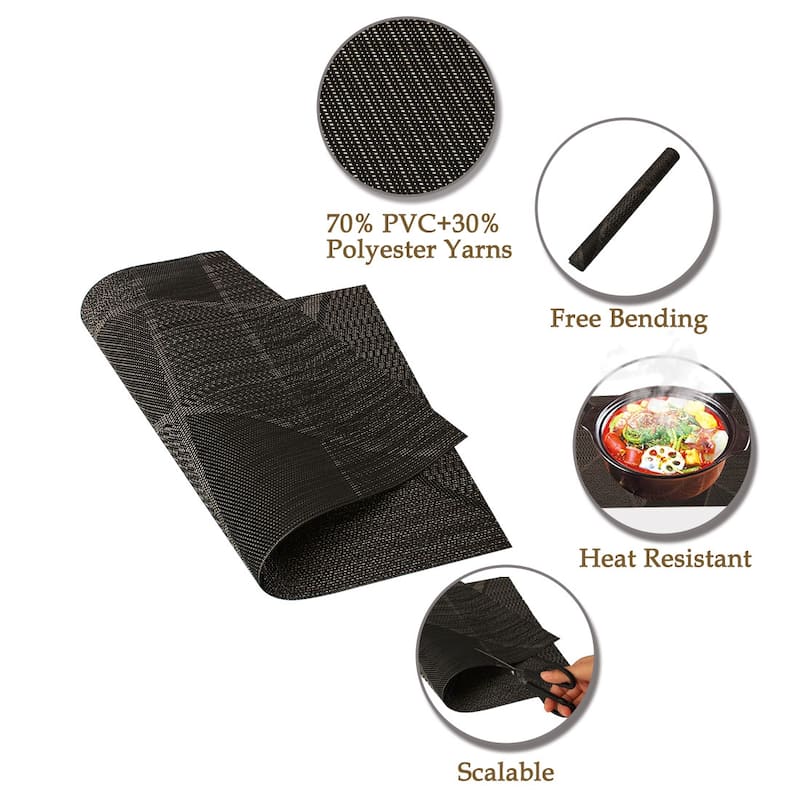 Set of 4 Non Slip Insulation Mats for Kitchen Dining Table 18" x 12"
