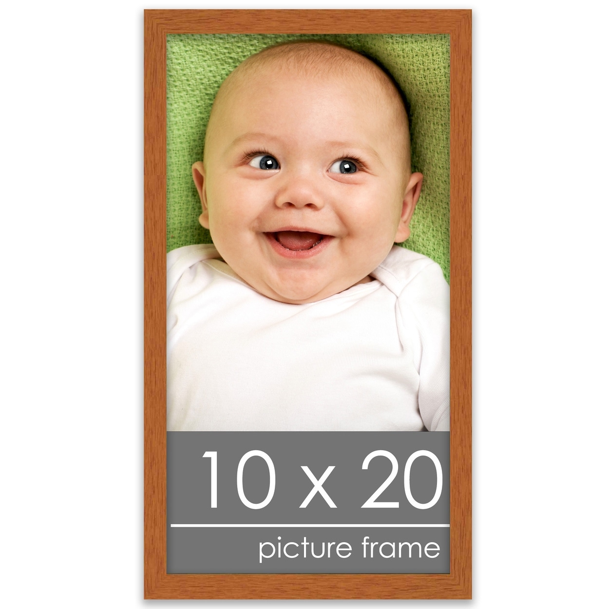 10x20 Traditional Honey Pecan Complete Wood Picture Frame with UV Acrylic, Foam Board Backing, & Hardware - Brown