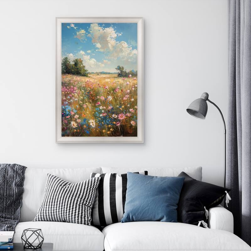 Masterpiece Art Gallery| Field of Flowers by Petals Prints Design - Framed Canvas Art Print