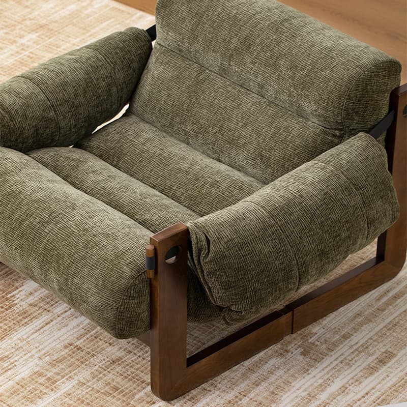 Contemporary Chenille Arm Chair with Cushion Back