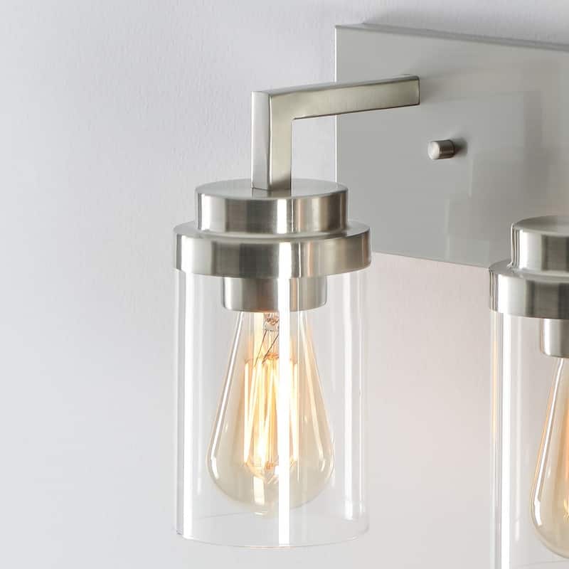 KAWOTI 2-Light Dimmable Bathroom Vanity Light with Clear Glass Shade