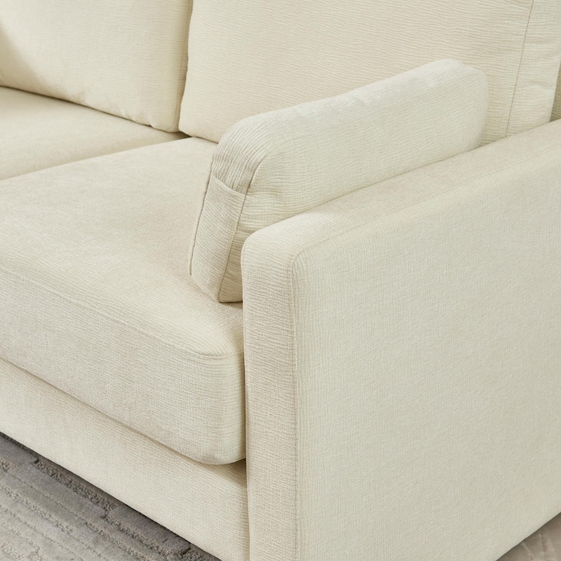 58.66"Small Modern Loveseat Sofa,Mid Century Chenille Fabric 2-Seat Couch Love Seat with Back Cushions