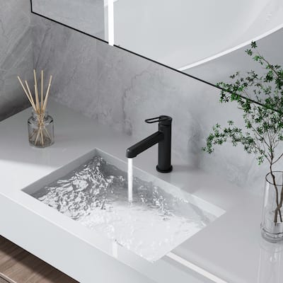 Modland Single Hole Bathroom Faucet, NSF/CUPC Certified 200K Leak-Proof, Matte Black / Chrome