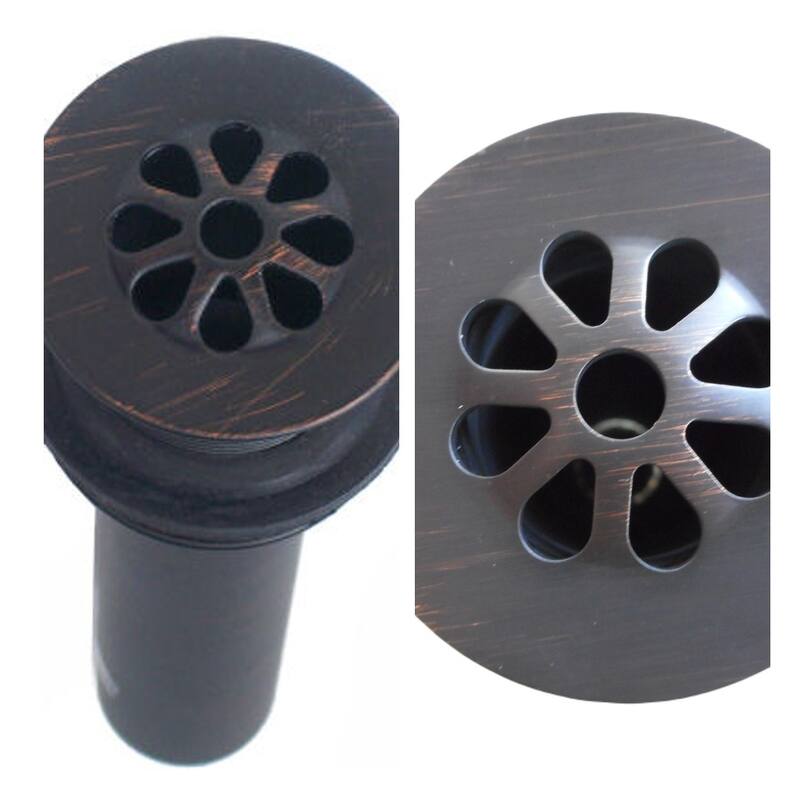 15" Round Copper Vessel Cazo Bath Sink 13" Faucet & Daisy Drain - 15" X 15" X 5.5"