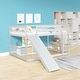 preview thumbnail 37 of 35, Modern & Clean Design Full over Full Multiple Functional Sturdy Wood Bunk Bed with Slide and Ladder, Easy Assembling, Grey