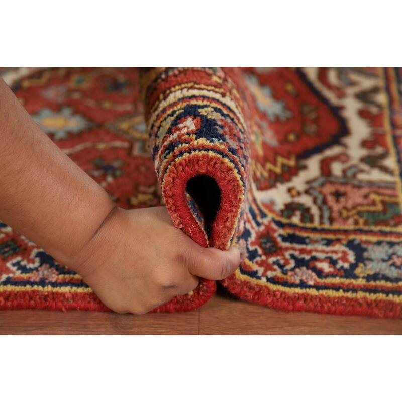 Orange Heriz Serapi Indian Accent Rug Handmade Wool Carpet - 2'0" x 3'0"