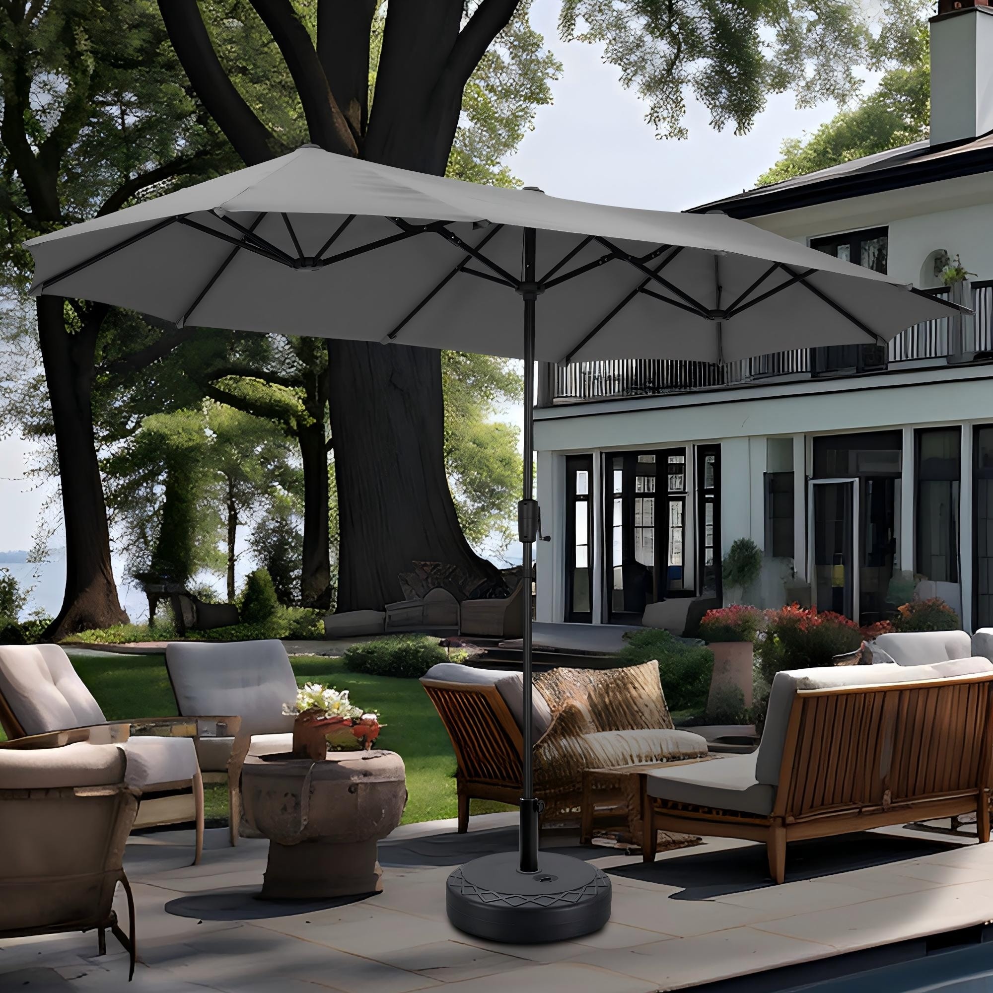 autlaycil patio umbrella 7.5 ft Multicolour and Umbrella Base and 3 Pi Solar LED Umbrella  Product Name :, Autlaycil