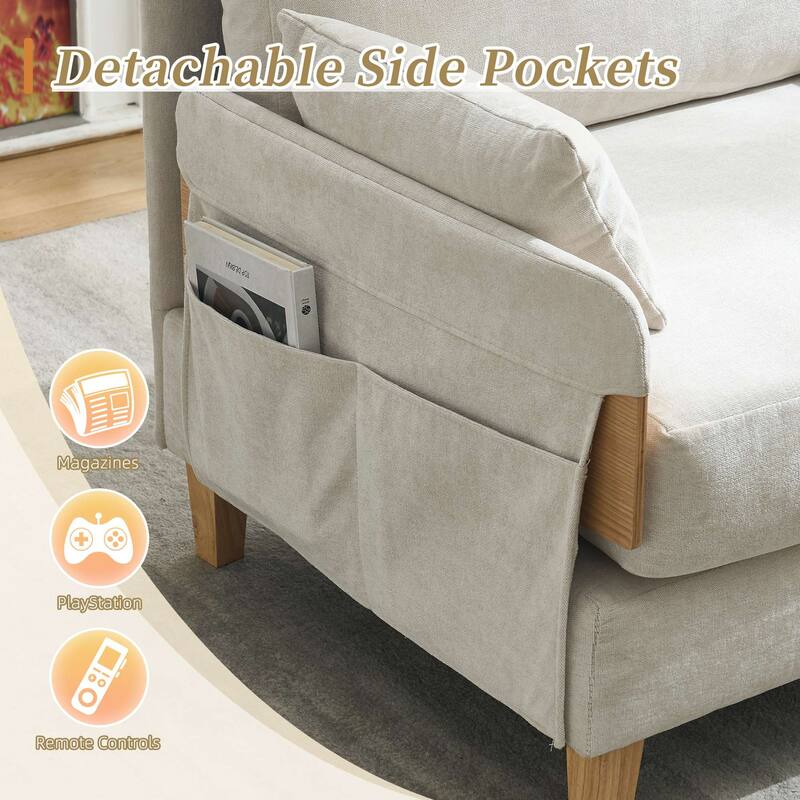 Convertible sofa bed, 3-in-1 convertible with 3 pillows