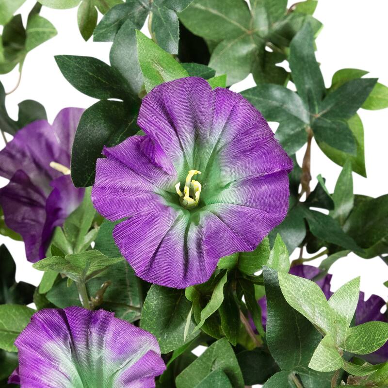 20" Purple Petunia UV Protected Artificial Hanging Floral Bush