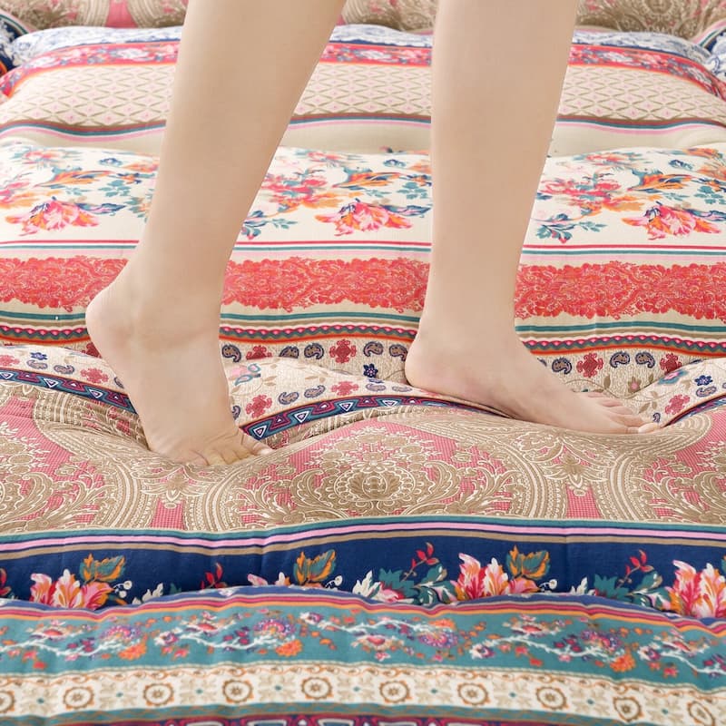 Boho Floral Pattern Japanese Floor Futon Mattress