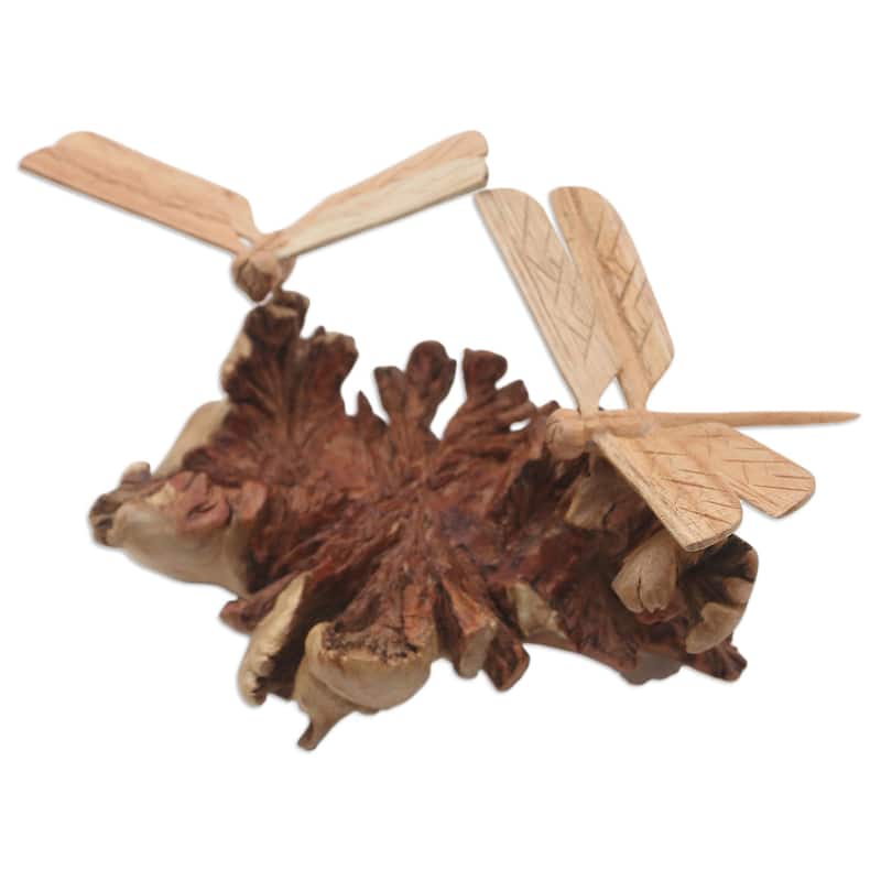 Novica Handmade Sweet Wings Wood Statuette