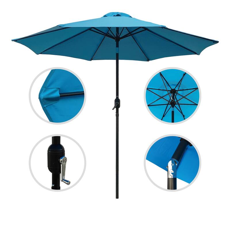 Davee Furniutre 9ft Patio Umbrella Outdoor Umbrella Patio Market Table Umbrella with Push Button Tilt and Crank for Garden