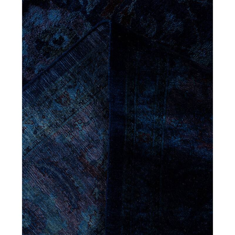 Overdyed One-of-a-Kind Hand-Knotted Area Rug - Navy - 9' 1" x 11' 9"