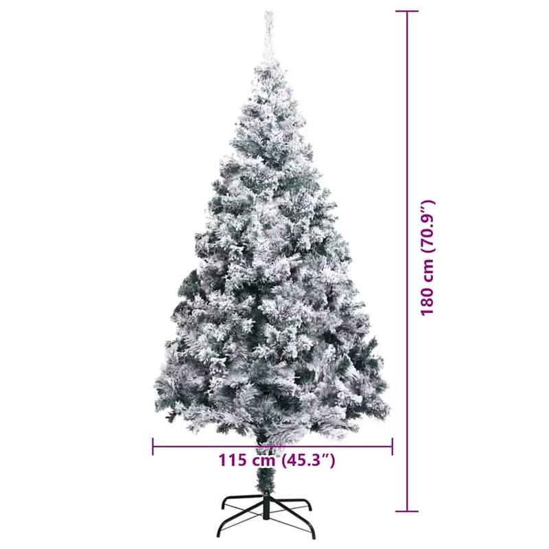 vidaXL Artificial Christmas Tree Green 70.9" PVC and Steel and Plastic