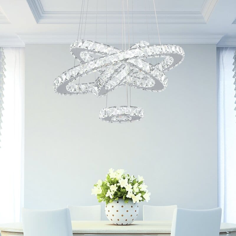 Maxax 4 - Light Unique LED Chandelier with Crystal Accents
