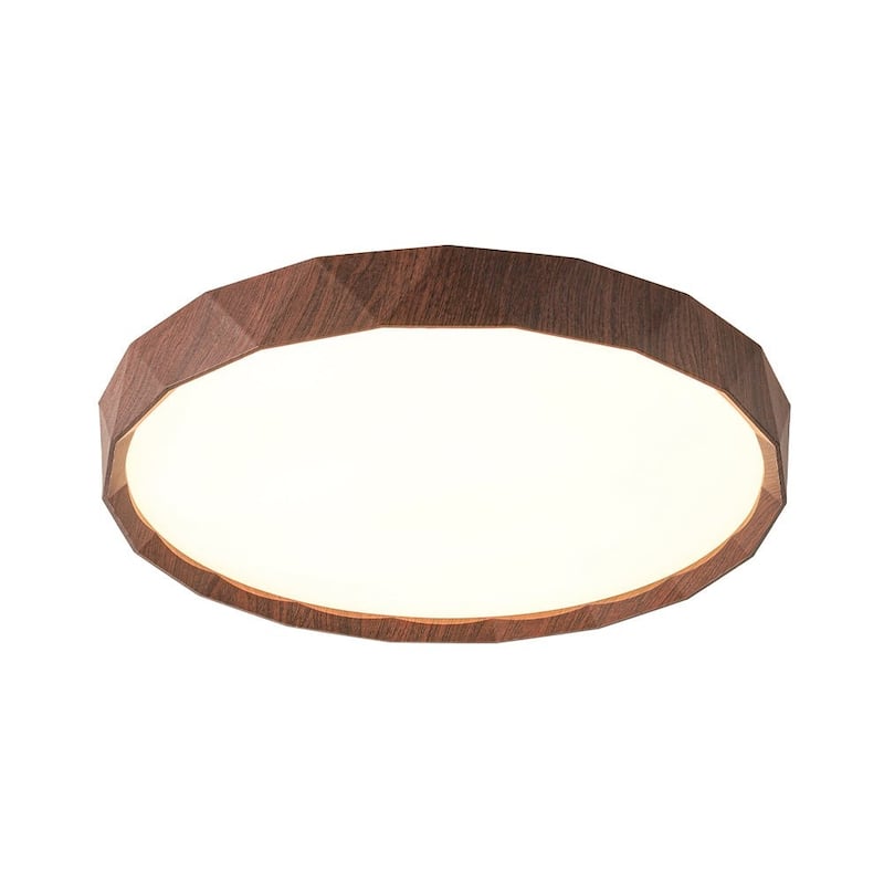Dimmable LED Flush Mount Ceiling Light with Wood Look Finish 5 CCT 30W