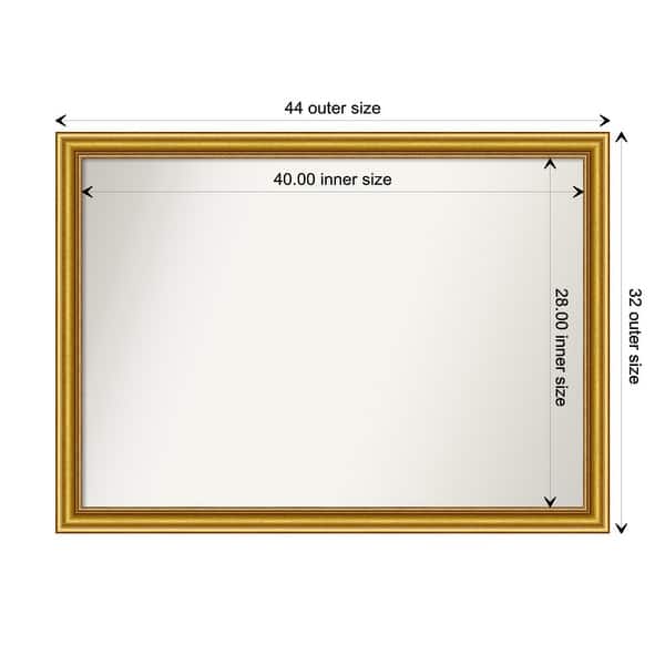 dimension image slide 72 of 93, Wall Mirror Choose Your Custom Size - Extra Large, Townhouse Gold Wood