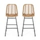 preview thumbnail 11 of 18, Sawtelle Outdoor Wicker Barstools (Set of 2) by Christopher Knight Home