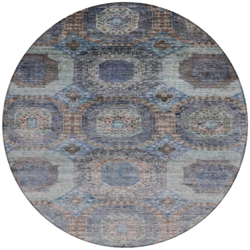 HomeRoots Medallion Transitional Rectangle Outdoor Rug
