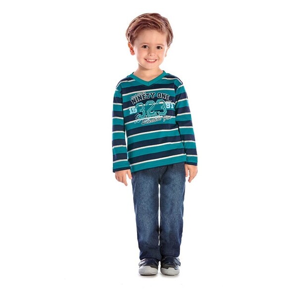 Toddler Boy Outfit Graphic Shirt and Jeans Denim Pants Set Pulla Bulla 1-3 Years