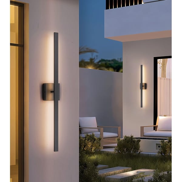LUMINTURS 3W LED Wall Sconce – Waterproof Outdoor Modern Garden Light, Black Aluminum-883573