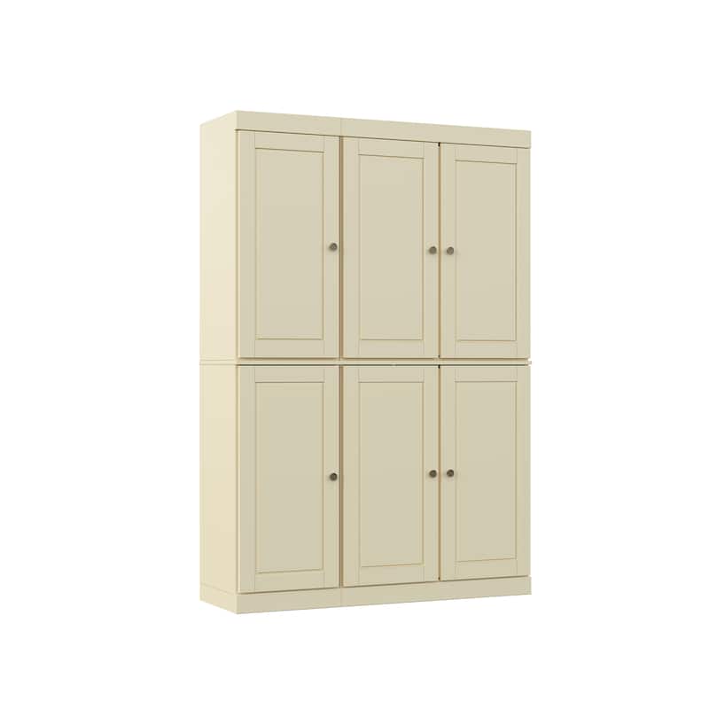 Palace Imports 100% Solid Wood Pantry Cabinet, Raised Panel Doors, 2 Drawers, Adjustable Shelves, 48.5" Wide, 71.5" Tall