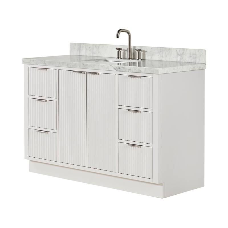 Ariel P55CWRVO Milan 55" Free Standing Single Basin Vanity Set with