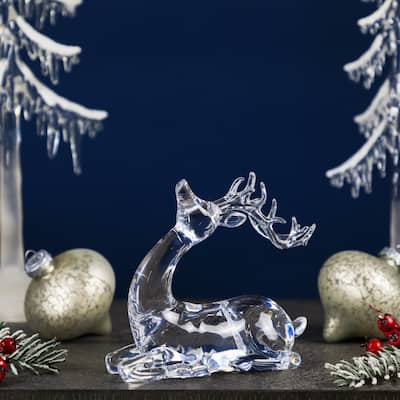 Laying Acrylic Deer Christmas Decoration - 6.25"