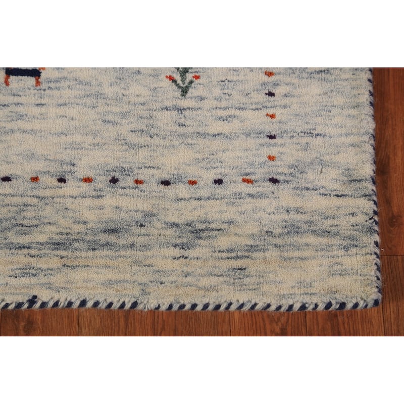 Little Animals Tribal Gabbeh Oriental Rug Handmade Wool Carpet - 3'11" x 5'9"