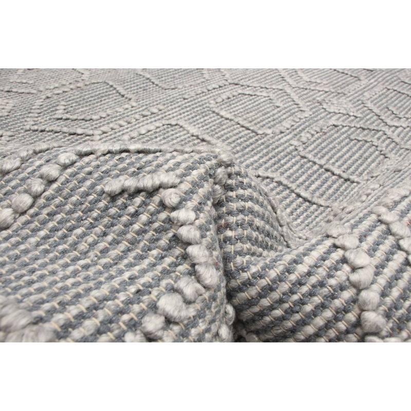 ECARPETGALLERY Braid weave Sienna Grey Wool Rug - 5'1 x 8'1