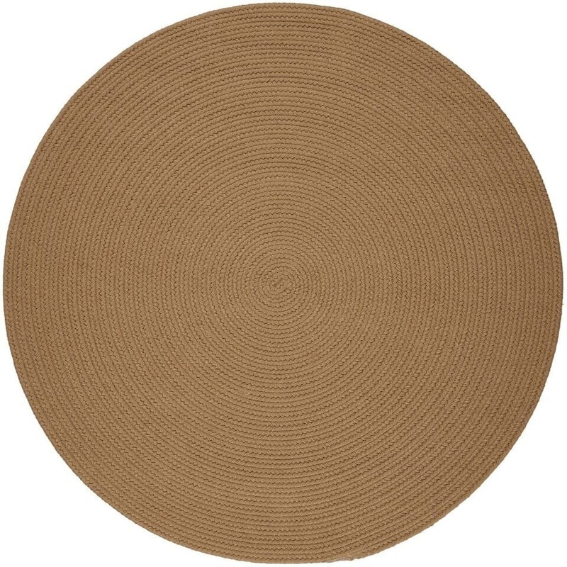 Rhody Rug Madeira Indoor/ Outdoor Braided Rounded Area Rug - Camel - 10' Round