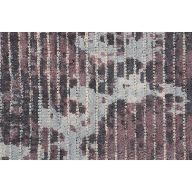 Hand Knotted Oriental Viscose Silk Carpet Modern All-Over Multi-Colored Abstract Area Rug - 8' 1'' X 5' 1''